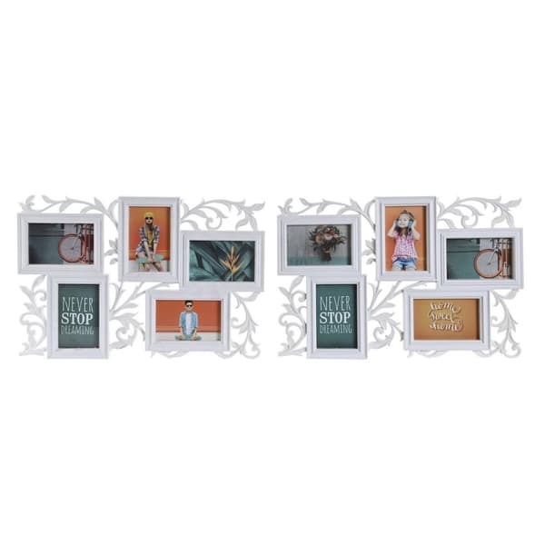 Fotoramme DKD Home Decor Krystal Hvid PP Urban (52,5 x 2 x 35 cm) (2 enheder)