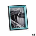 Miniatyrbillede 1 af 2: Fotoramme Krystal Sort Blå Træ MDF (3 x 22 x 17 cm) (6 enheder)