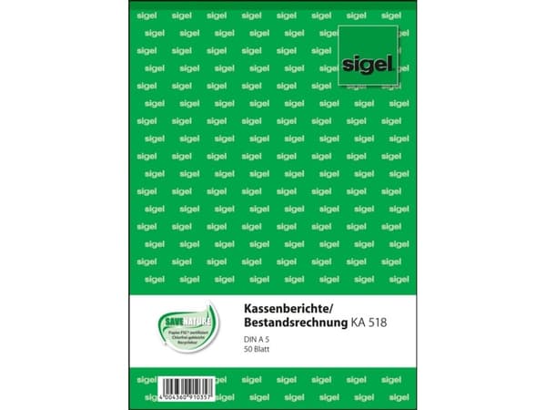 Sigel KA518, Hvit, A5, 50 ark