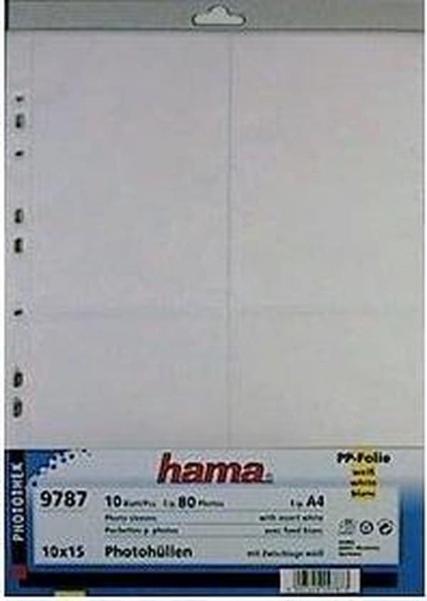 Hama Photo Sleeves A4, hvid, 10 x 15 cm (00009787)