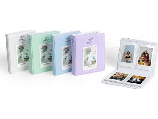 LoveInstant Fotoalbum 64 st. för Fujifilm INSTAX Mini 12 11 40 9 8 7s EVO LiPlay Link 2 SE / Pastellila