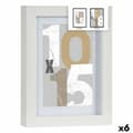 Miniatyrbillede 1 af 2: Fotoramme Hvid Glas Træ MDF 16 x 21 x 2,5 cm (6 enheder)