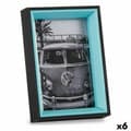 Miniatyrbillede 1 af 2: Fotoramme 3 x 17 x 12 cm Krystal Sort Blå Træ MDF (6 enheder)