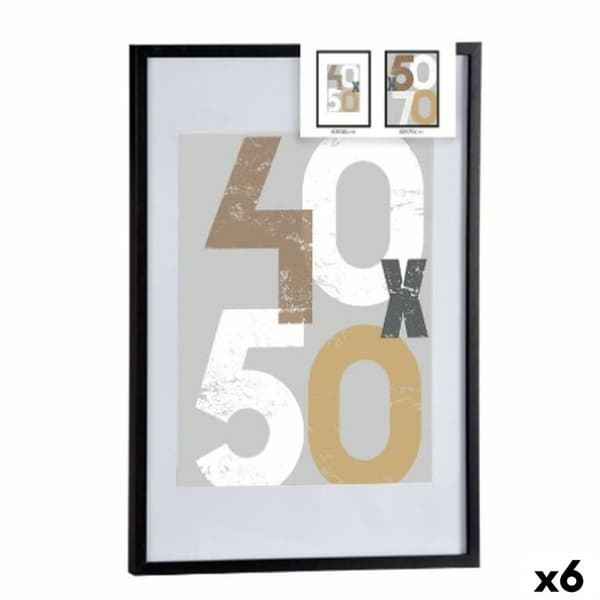 Fotoram för upphängning Svart Plast Trä MDF 52,5 x 2,5 x 72,5 cm (6 antal)