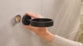 Miniatyrbillede 6 af 6: tesa MOON BLACK toiletsæt, sæt med holder & toiletbørste, matsort, matteret glas - til badeværelser i industriel stil - ingen boring, inklusive klæbem