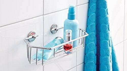 Tesa baath Plus suihkugeeliteline ja shampooteline (27cm leveä, kromattu, sis. liimaliuoksen, 77mm x 270mm x 126mm)