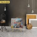 Miniatyrbild 6 av 7: Stafflibord i bokträ hopfällbar bildhållare fotostativ Stafflibord med tre ben för sittande Bild ram
