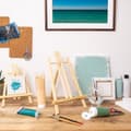 Miniatyrbild 5 av 7: Stafflibord i bokträ hopfällbar bildhållare fotostativ Stafflibord med tre ben för sittande Bild ram