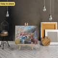 Miniatyrbild 6 av 7: Stafflibord i bokträ hopfällbar bildhållare fotostativ Stafflibord med tre ben för sittande Bild ram