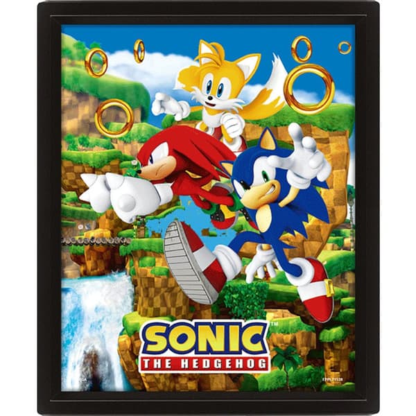 Sonic The Hedgehog 3D Framed Picture