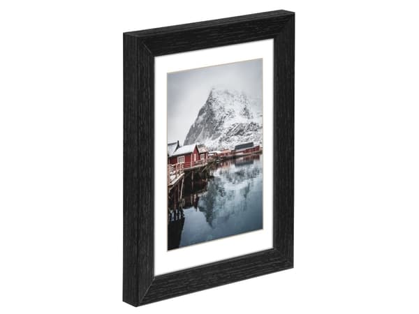 Hama Oslo, Enbildsram, Glas, MDF, Svart, Bord, Vägg, 7 x 10 cm, Reflekterande