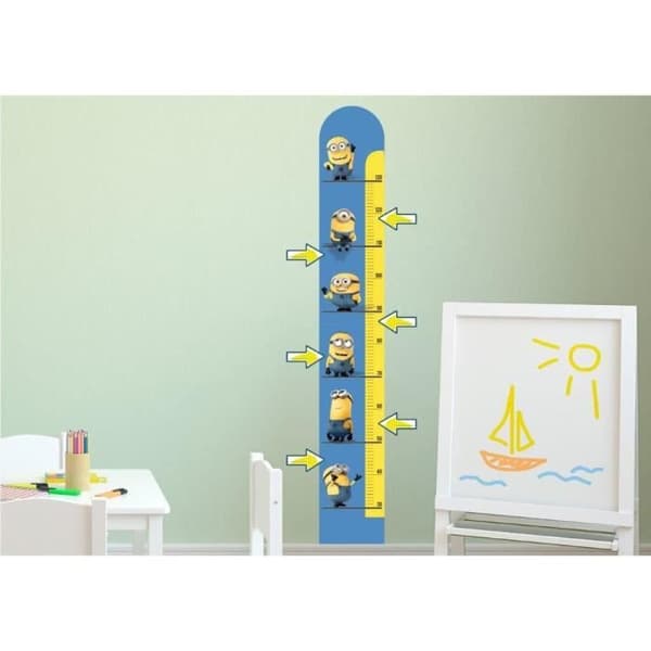 Klistermural - Minion - Tillväxtmätare - Avtagbar PVC - 50x70 cm - Barninredning