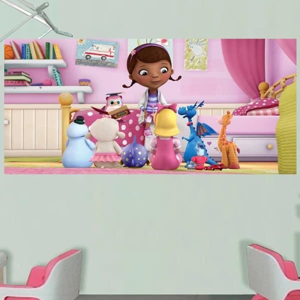 AG DESIGN Doctor the Plush Poster - Horisontell - Rosa - H 90 x L 202 cm - Väggdekoration