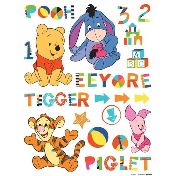 Väggdekoration Klistermärke - Disney Baby - Piglet - 65x85 cm - Självhäftande PVC - Avtagbar och återanvändbar
