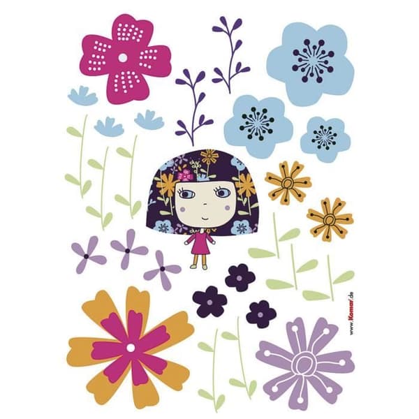 Flowerine, Wallsticker - 50x70 cm