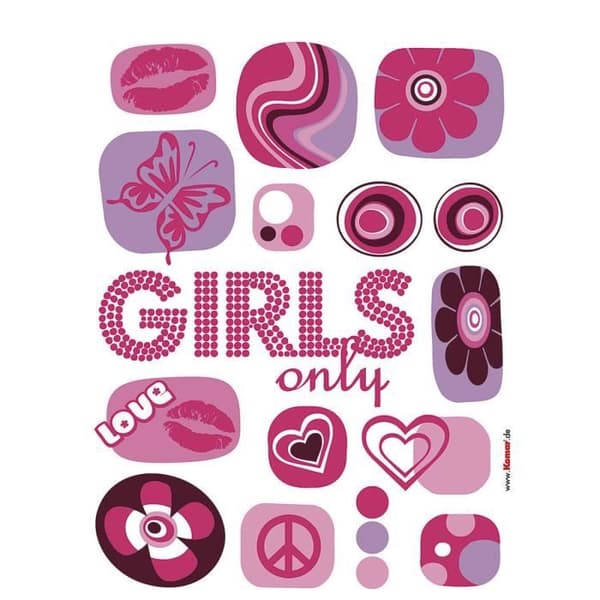 Girls Only, Wallsticker - 50x70 cm
