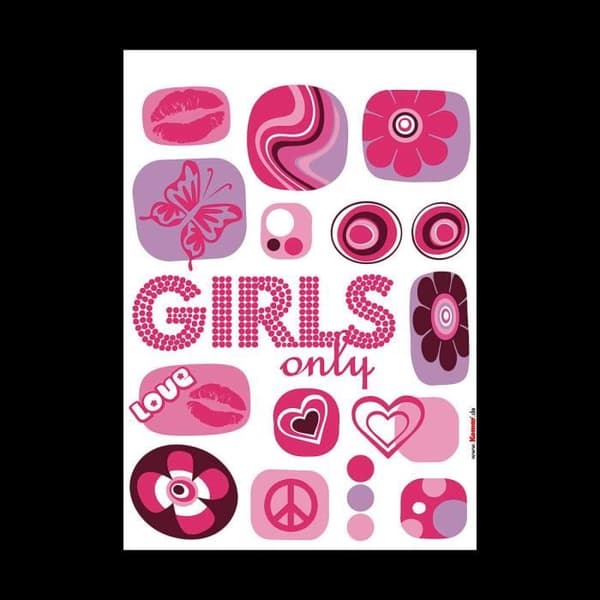 Girls Only, Wallsticker - 50x70 cm