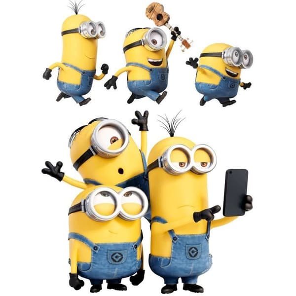 Giant Minions Stickers - Universal - Selfie - Gul - Barn - 50x70 cm