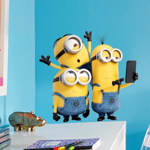 Giant Minions Stickers - Universal - Selfie - Gul - Barn - 50x70 cm