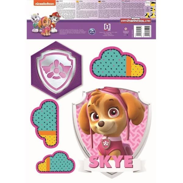 4 Skye Paw Patrol-klistermärken 13,5X 32,5 CM