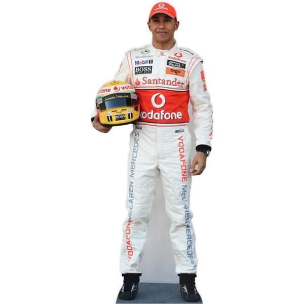 Livsstorlek kartongfigur Lewis Hamilton 176cm
