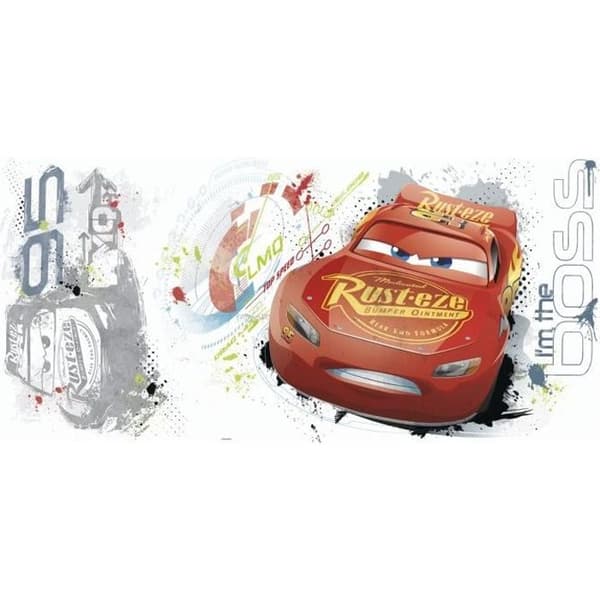 Jätte omplacerbar klistermärke Bilar med Disneys Lightning McQueen 92,7 cm X 43,8 cm