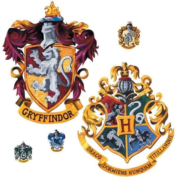 Jätte omplacerbar klistermärke Vapensköld Gryffindor och Hogwarts Harry Potter 45,7 cm X 101,6 cm