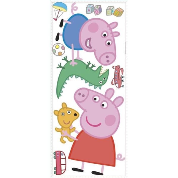 Jätte omplacerbar klistermärke Peppa Pig och George Pig 45,7 cm X 101,6 cm