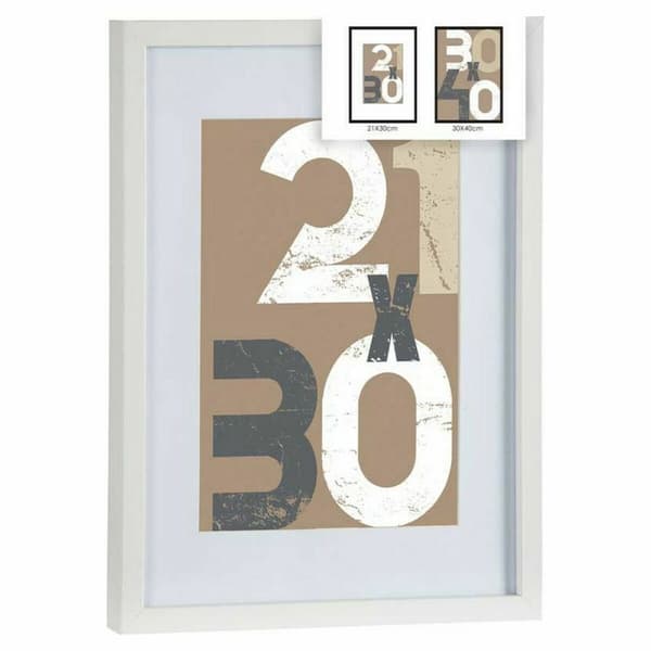 Fotoram för upphängning Vit Glas Trä MDF 32,5 x 2,5 x 42,5 cm (6 antal)