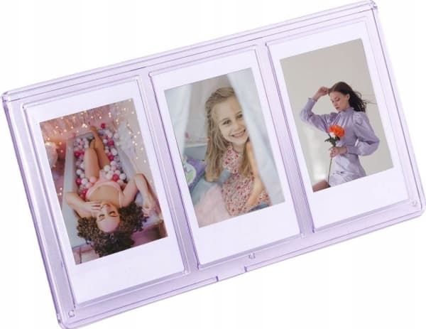 LoveInstant kehys 3 valokuvalle kameroille / Zink-tulostimille / Fuji Instax Minille - violetti