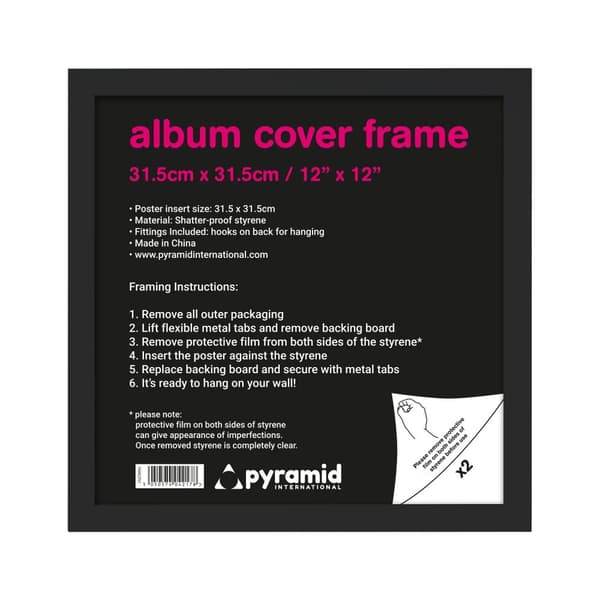 Pyramid International MDF Square Photo Frame Black 31.5cm x 31.5cm