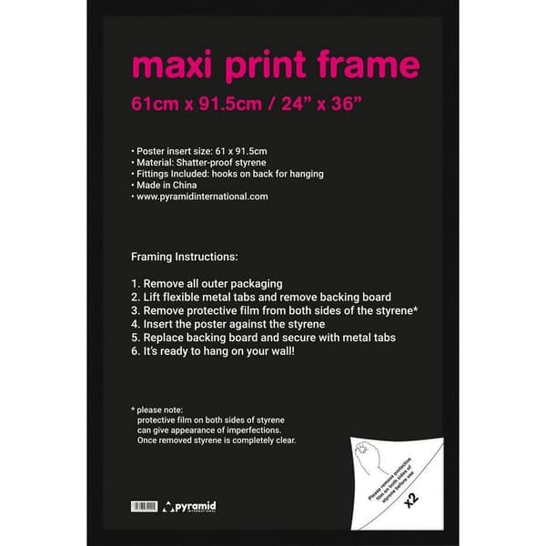 Pyramid International Frame Black 91.5cm x 61cm
