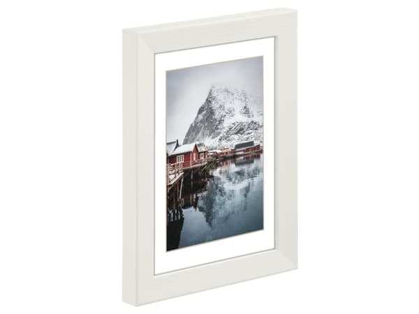 Hama Oslo, Enbildsram, Glas, MDF, Vit, Bord, Vägg, 9 x 13 cm, Reflekterande