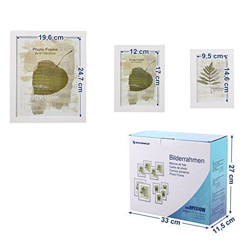 Songmics-valokuvakehykset, 10 valokuvakehystä - kaksi 8" x 10", neljä 5" x 7", neljä 4" x 6", valkoinen