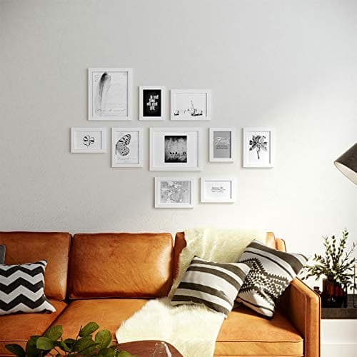 Songmics-valokuvakehykset, 10 valokuvakehystä - kaksi 8" x 10", neljä 5" x 7", neljä 4" x 6", valkoinen