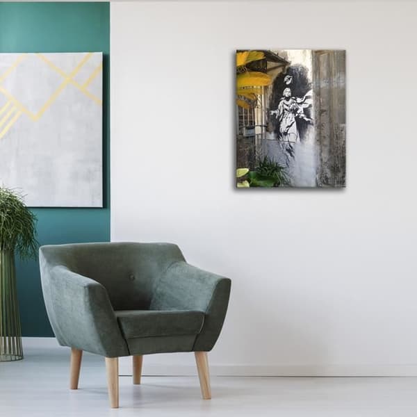 Legendarte - Målning, Tryck på duk - Madonna med en pistol i Neapel, Banksy cm. 60x80