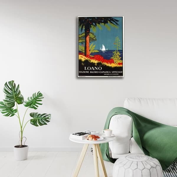 Legendarte - Loano Vintage turistaffisch - målning, tryck på duk cm. 50x70