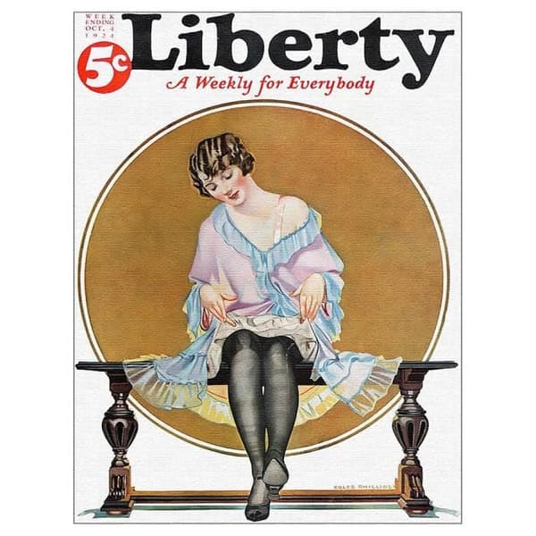 Legendarte - Målning, tryck på duk - Liberty Magazine oktober 1924 - C. Coles Phillips cm. 40x50