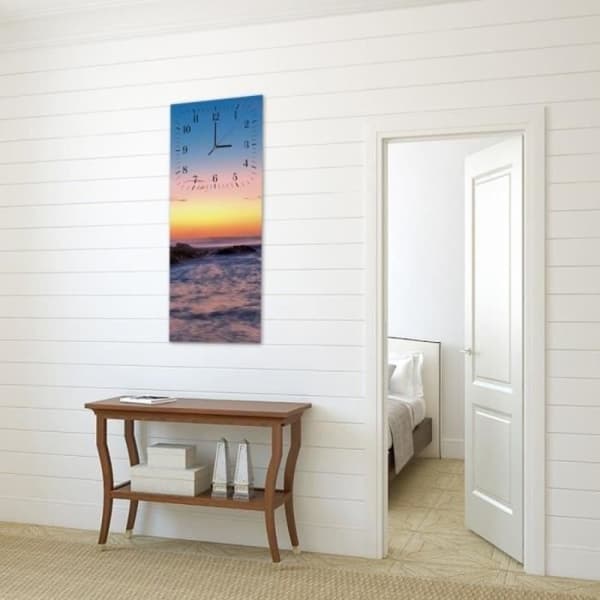 Legendarte - Väggklocka Sunset On The Sea cm. 30x90