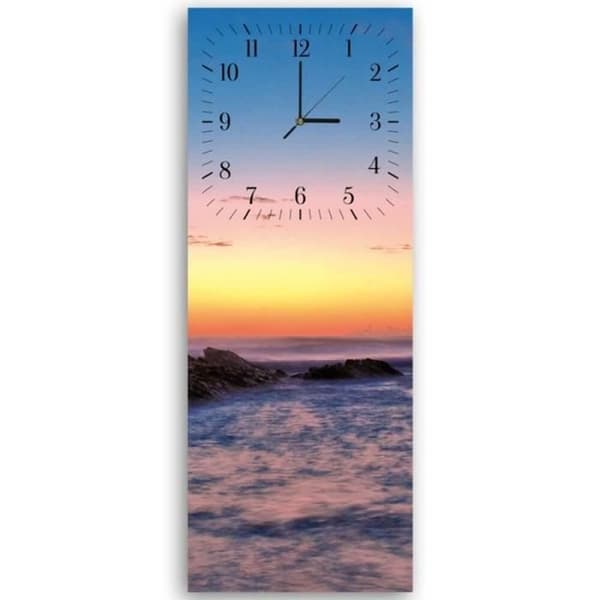 Legendarte - Väggklocka Sunset On The Sea cm. 30x90