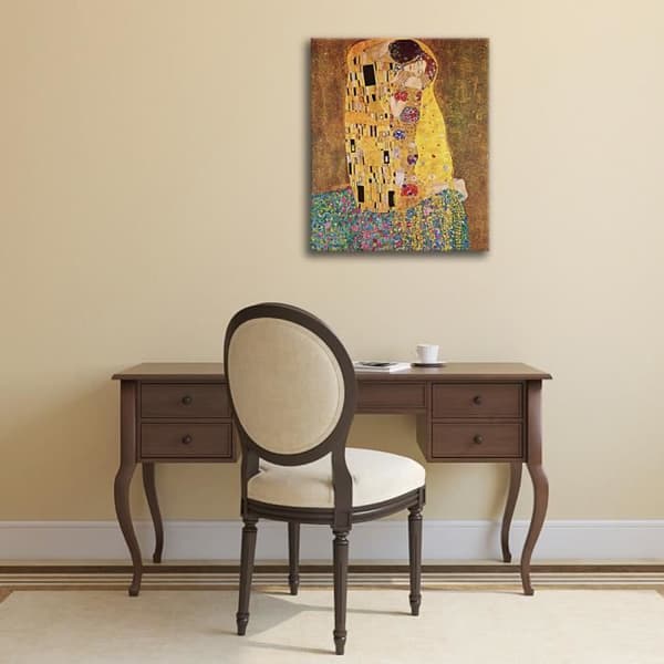 Legendarte - Målning, Tryck på duk - Kyssen (Klimt) Gustav Klimt cm. 80x100