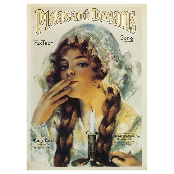 Legendarte - Vintage Pleasant Dreams Musikomslag - Målning, Canvastryck cm. 50x70
