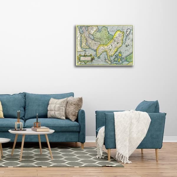 Legendarte - Målning, Tryck på duk - Kartografi - Gammal karta nr 52 cm. 40x50