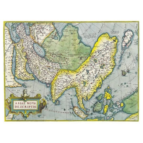 Legendarte - Målning, Tryck på duk - Kartografi - Gammal karta nr 52 cm. 40x50