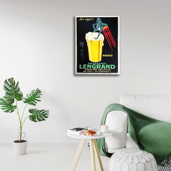 Legendarte - Vintage reklamaffisch Brasserie Lengrand - Målning, tryck på duk cm. 50x70