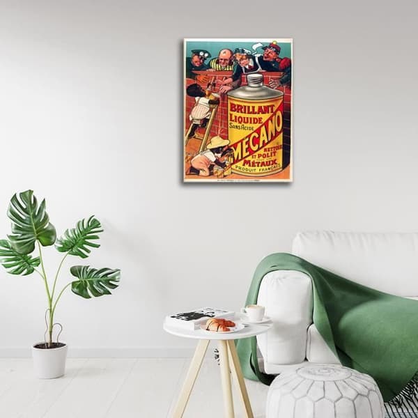 Legendarte - Vintage reklamaffisch Brilliant Mechanical Liquid - Målning, Print On Canvas cm. 50x70
