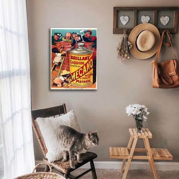 Legendarte - Vintage reklamaffisch Brilliant Mechanical Liquid - Målning, Print On Canvas cm. 50x70