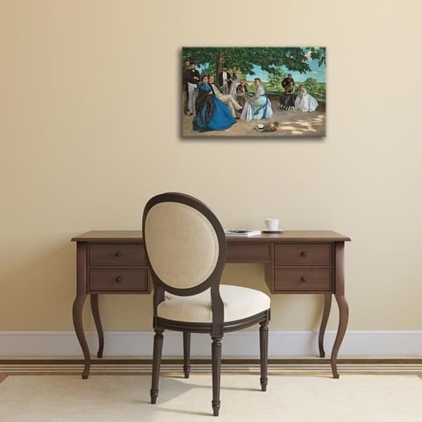 Legendarte - Målning, Tryck på duk - Släktträff Frédéric Bazille cm. 80x120