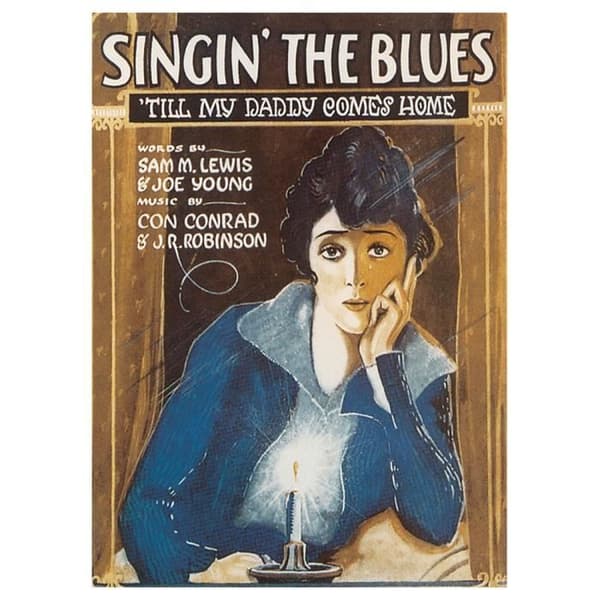 Legendarte - Vintage Music Cover Singin' The Blues - Målning, Canvastavla cm. 50x70