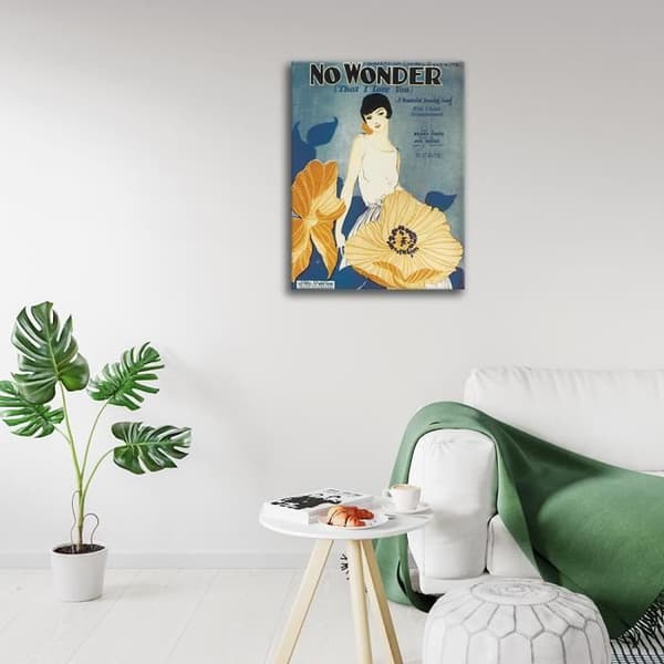 Legendarte - Vintage Music Cover No Wonder (That I Love You) - Målning, Tryck på duk cm. 50x70
